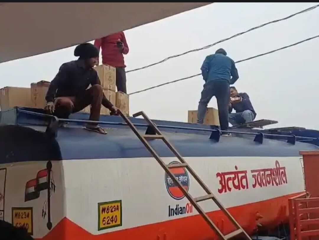 तेल टैंकर से भारी मात्रा में शराब बरामद, दो तस्कर गिरफ्तार, टैंकर जब्त