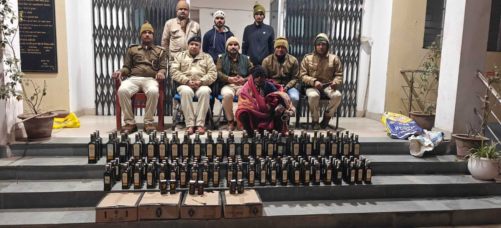 117 लीटर विदेशी शराब के साथ तस्कर गिरफ्तार