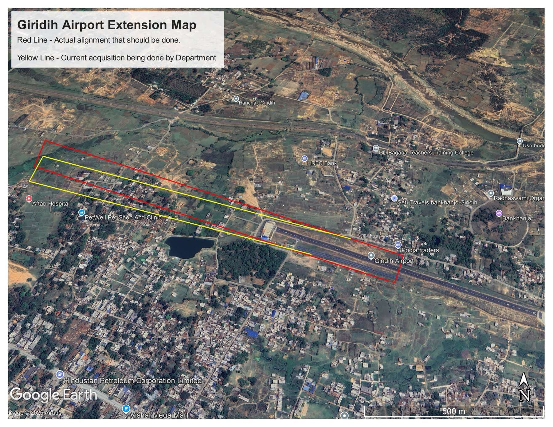 Giridih News: गिरिडीह हवाई अड्डा के रनवे विस्तार में जमीन चिह्नांकन में मनमानी का आरोप
