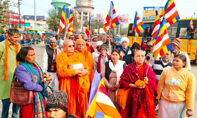 जन जागरण अभियान के तहत निकाला पैदल मार्च