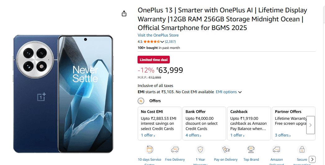 OnePlus 13 Price Details