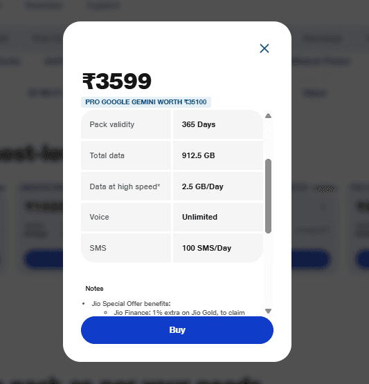 Jio Annual Plan