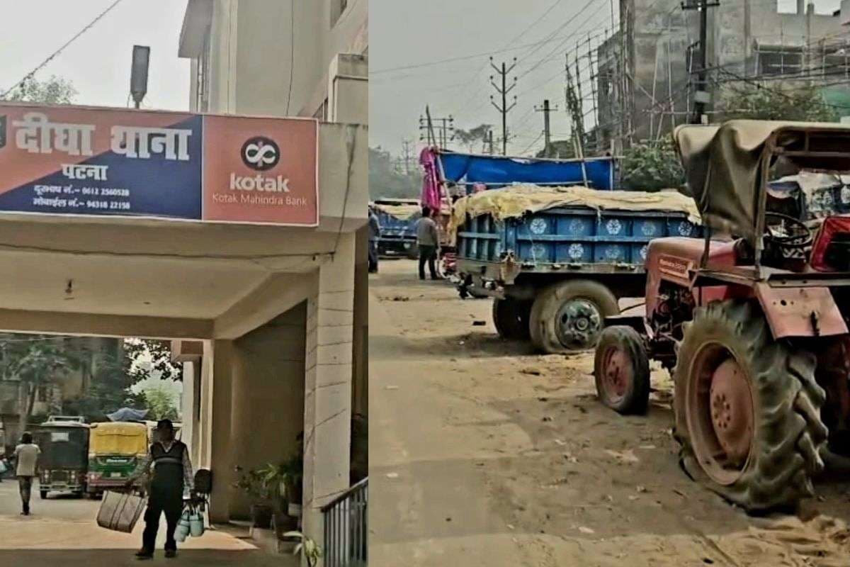 patna sand mafiya news| Midnight raid on illegal sand market in Patna, 28 tractors seized