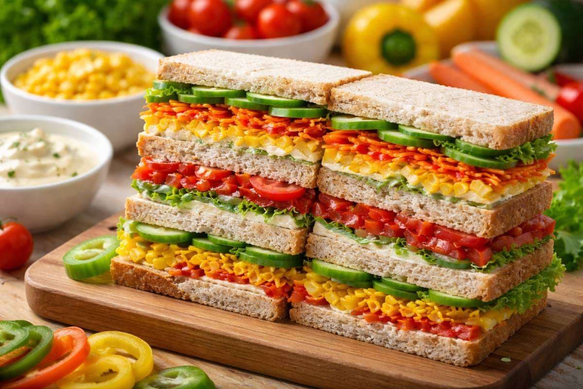 Rainbow Veg Sandwich Recipe: बच्चों को ब्रेकफास्ट के लिए मनाने की झंझट खत्म! रंग-बिरंगा सैंडविच देखकर नहीं कर पाएंगे नखरा