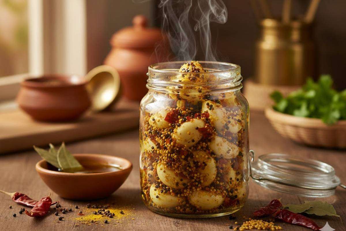 easy and tasty Steamed Garlic Pickle Recipe