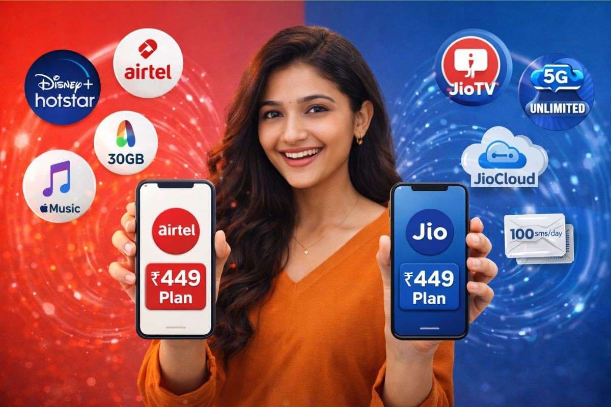 एयरटेल बनाम जियो: 449 रुपये वाले प्लान में किसमें मिलेगा ज्यादा फायदा?