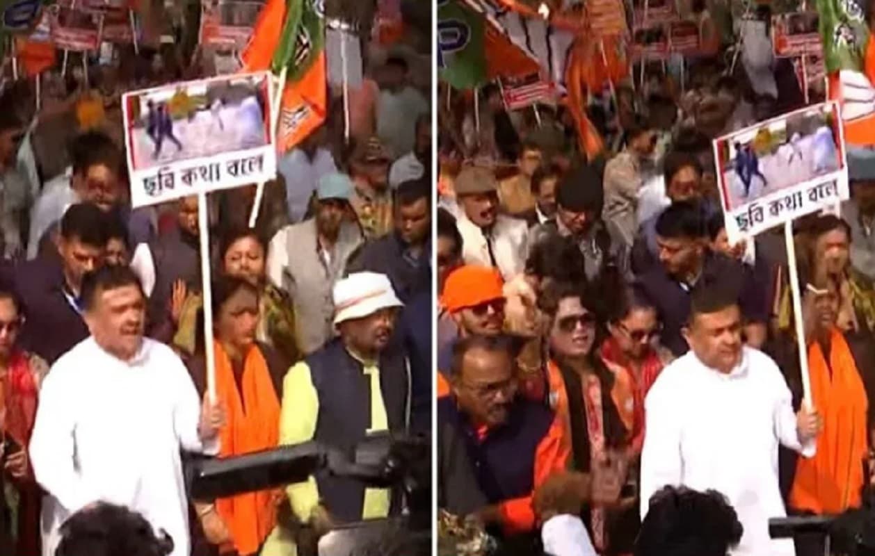 हाथ में पोस्टर लेकर सड़क पर उतरे शुभेंदु अधिकारी, ममता सरकार से की ये पांच मांग