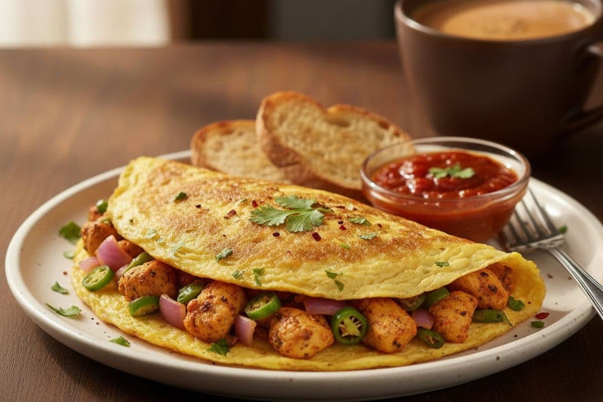 Chicken Masala Omelette: चिकन मसाला आमलेट खाकर खुश होंगे बच्चे, मिनटों में होता है तैयार  