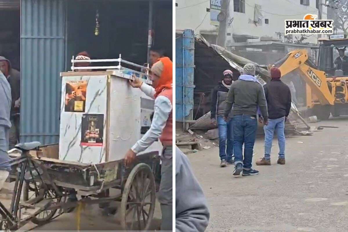 VIDEO: बुलडोजर देखते ही बाजार में आया तूफान! दुकानदार समेटने लगे अपना सामान 