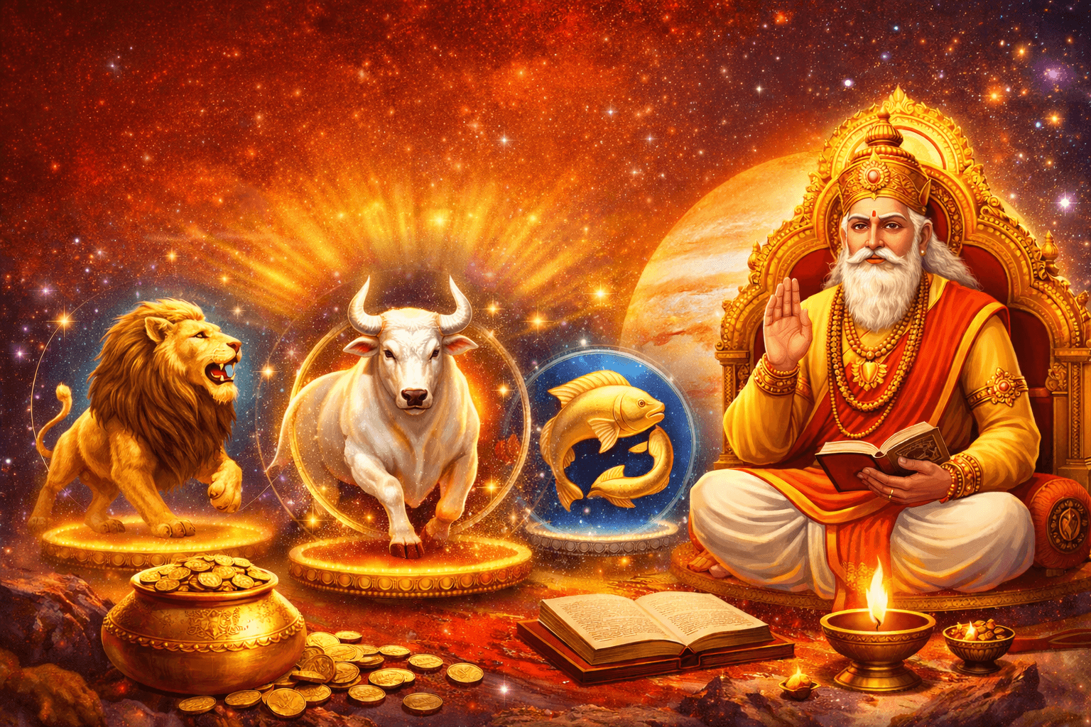 Guru Margi 2026: वृषभ-मीन समेत इन राशि वालों के लिए मार्च रहेगा लकी, देव गुरु बृहस्पति दे रहे खुशखबरी का बड़ा सिग्नल!