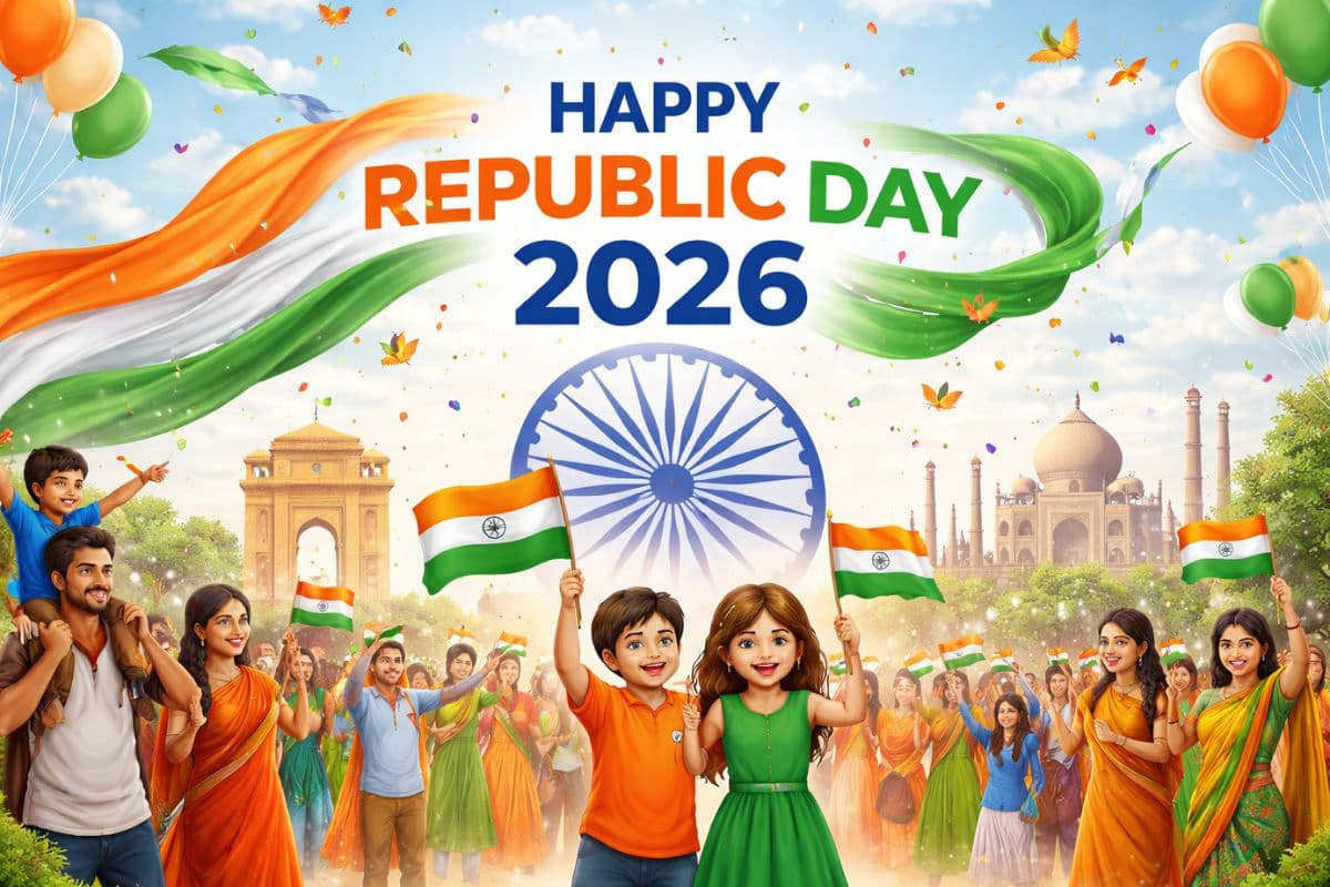 Happy Republic Day 2026 Wishes, Images, Status: गणतंत्र दिवस के मौके पर सोशल मीडिया पर लगाएं खास स्टेटस और अपनों को भेजें शुभकामना संदेश