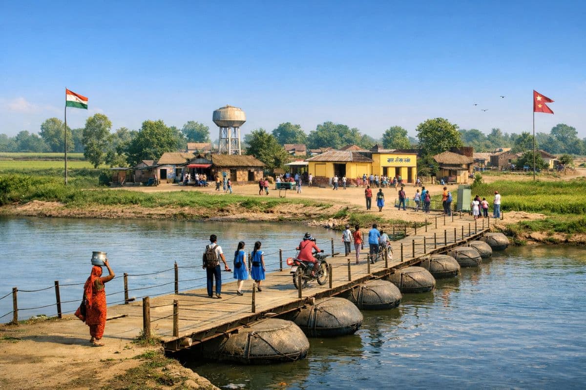 यूपी-नेपाल बॉर्डर के चौगुर्जी गांव की बदली तस्वीर, पांटून पुल से घटी दूरी, घर तक पहुंची पानी-शिक्षा