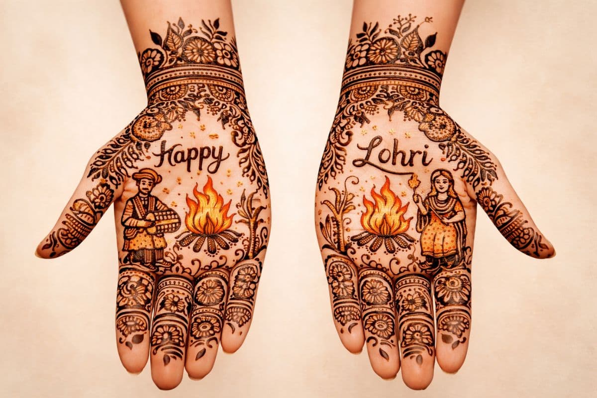 Simple Mehndi Design for Lohri:   लोहड़ी के लिए परफेक्ट हैं ये सिंपल और ट्रेंडी एआई मेहंदी डिजाइन, खूबसूरती में लग जाएगा चार चांद