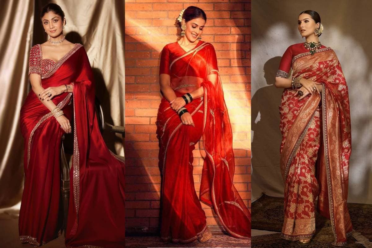 Red Saree for Pooja: पूजा-पाठ के लिए देखें रेड साड़ी के लेटेस्ट डिज़ाइन, सेलिब्रिटी लुक से लें आइडियाज