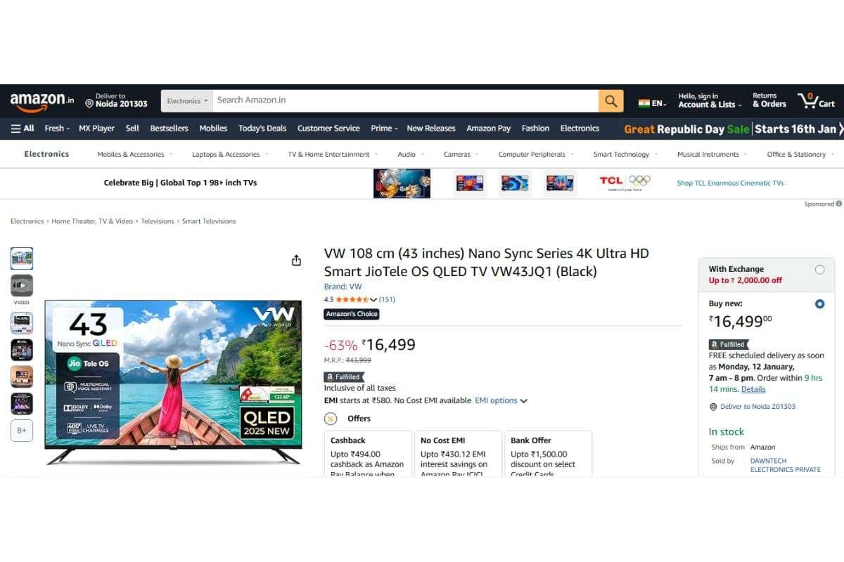 VW Nano Sync Series 4K Ultra HD (43 inches)