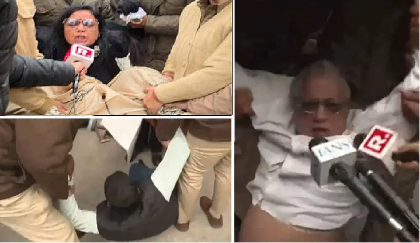 दिल्ली में गृह मंत्रालय के सामने TMC के सांसदों का हंगामा, घसीट कर थाने ले गयी पुलिस