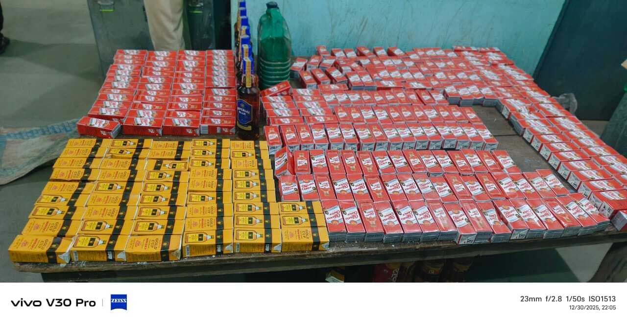 भारी मात्रा में शराब बरामद, तस्कर फरार