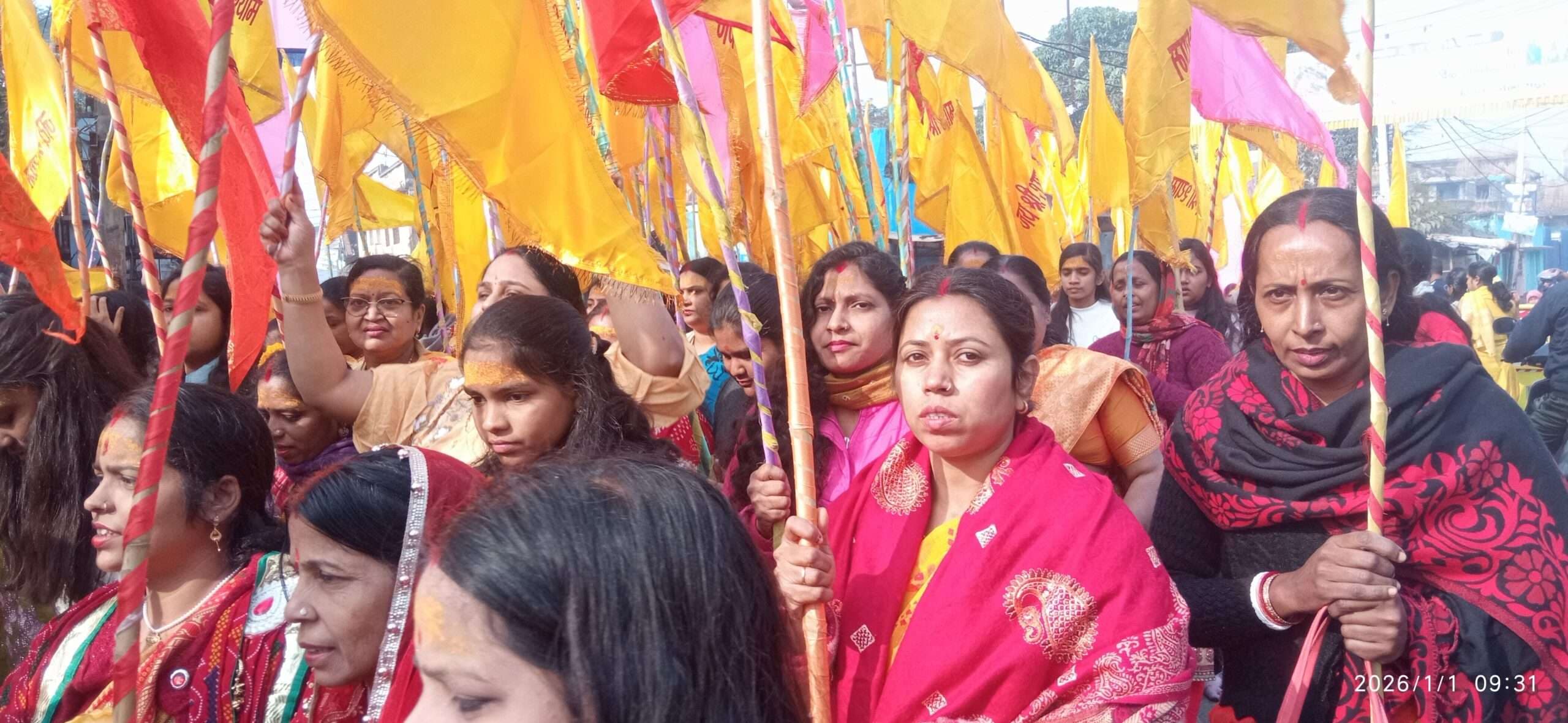 जामताड़ा में नववर्ष पर निकली खाटू श्याम बाबा की निशान यात्रा