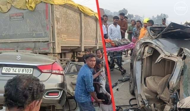Sambalpur News: खड़े ट्रक में कार ने मारी टक्कर, तीन की मौत