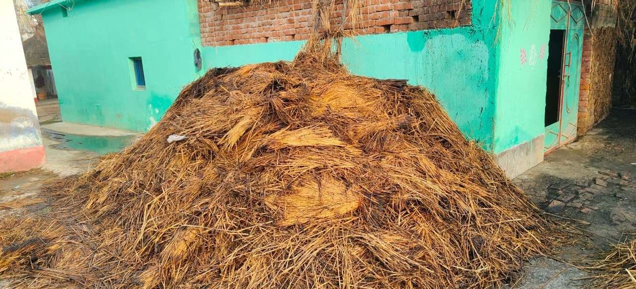 खलिहान में लगी आग, 50 हजार रुपये का नुकसान