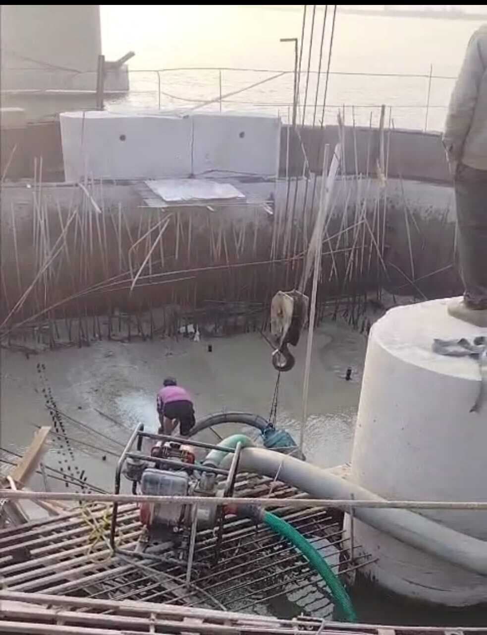 अगुवानी-सुल्तानगंज महासेतु निर्माण कार्य ने पकड़ी रफ्तार