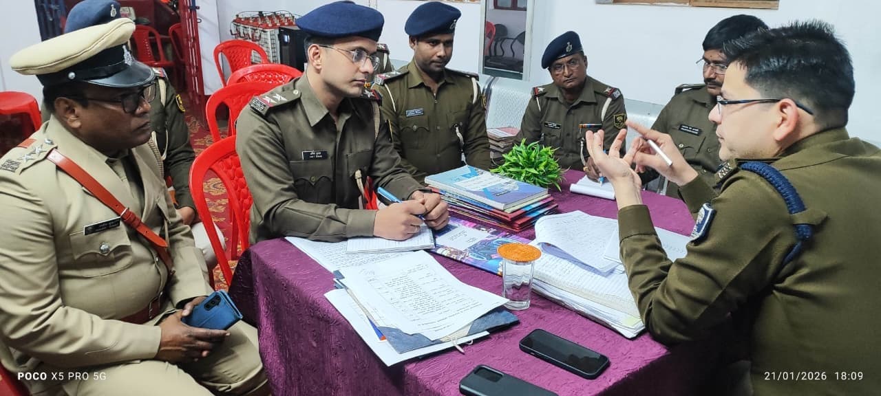 एसपी ने सफियासराय थाना का किया निरीक्षण, दिये आवश्यक दिशा-निर्देश