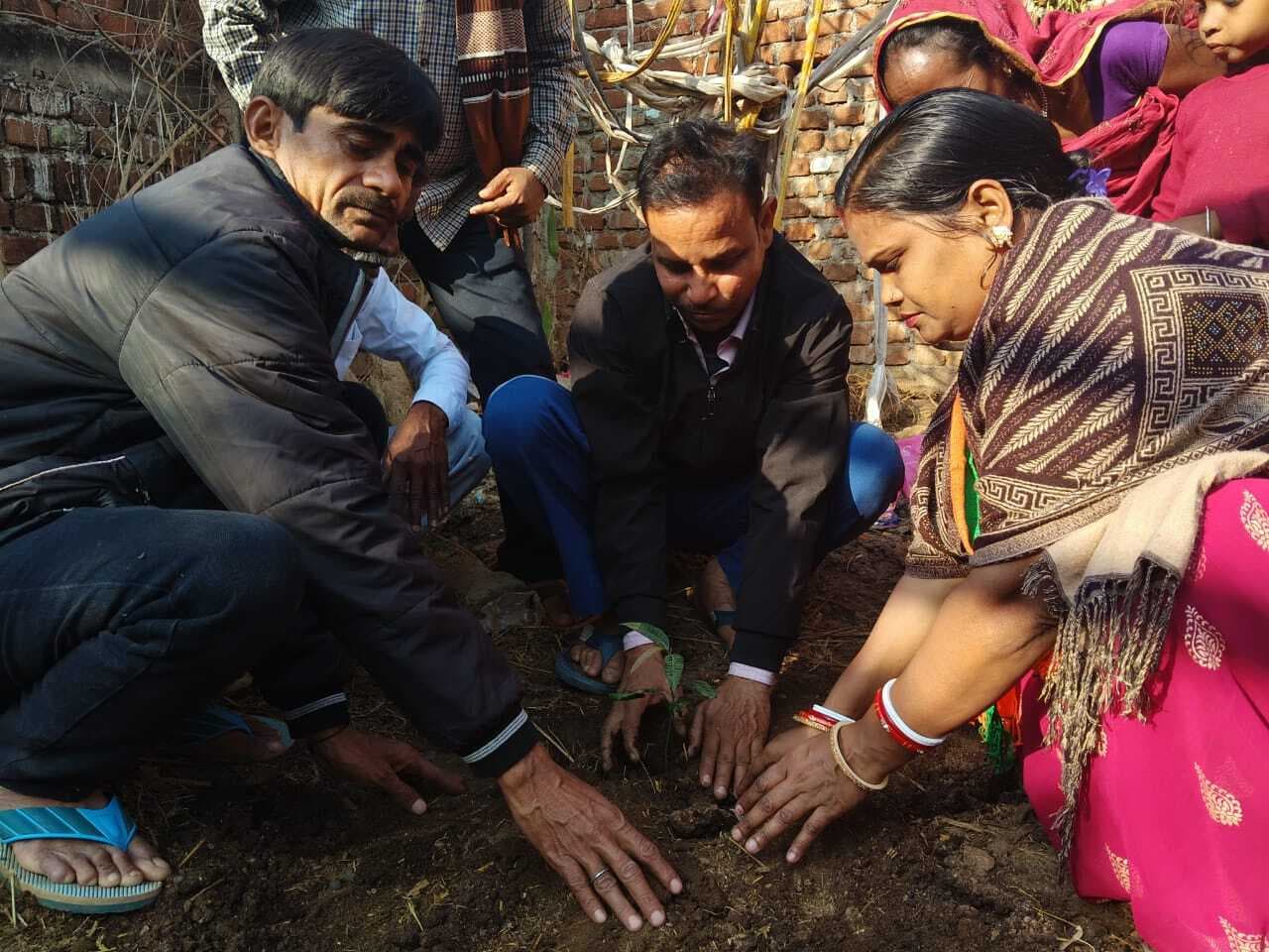 रामलला मंदिर की प्राण-प्रतिष्ठा की वर्षगांठ पर पौधरोपण