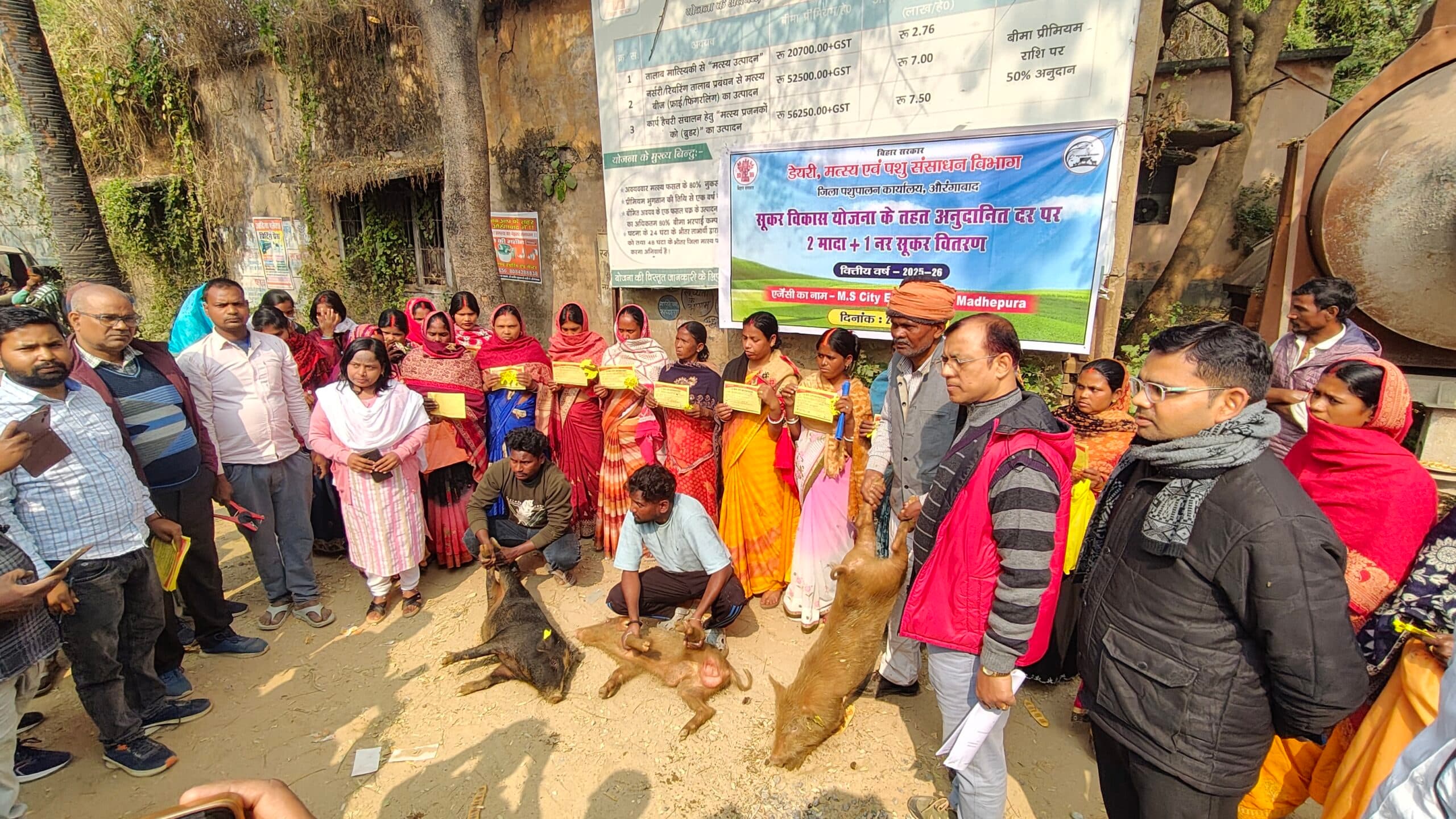 अनुदानित दर पर 55 लाभार्थियों  के बीच किया गया सुकरों का वितरण
