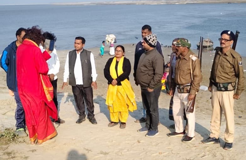 माघी पूर्णिमा को लेकर सीओ ने किया घाट का निरीक्षण