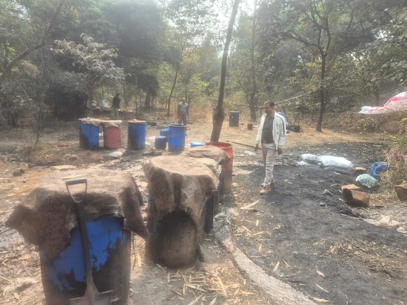 Seraikela Kharsawan News : छापेमारी में 80 ली शराब जब्त 1200 किलो जावा-महुआ नष्ट