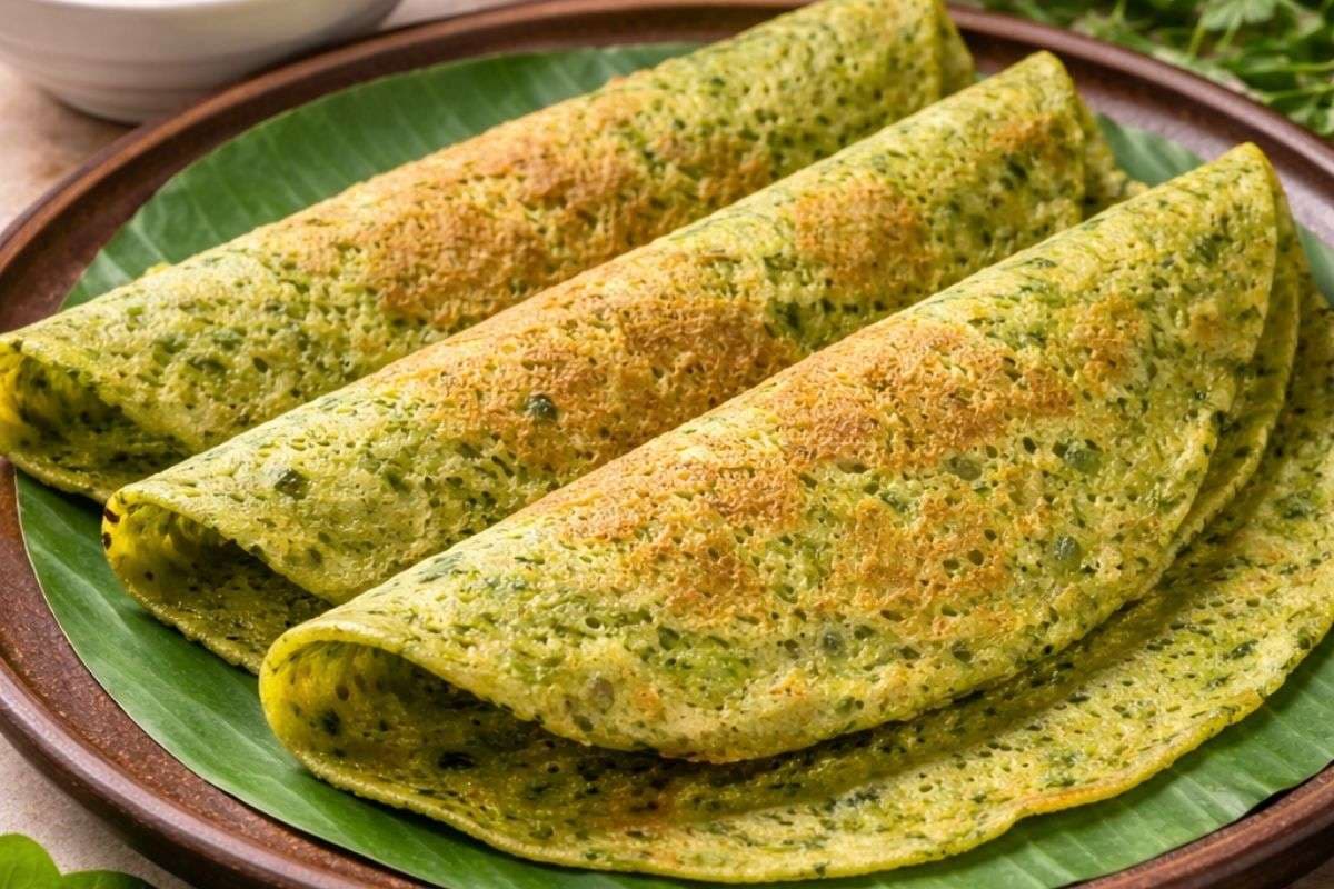 methi palak dosa recipe