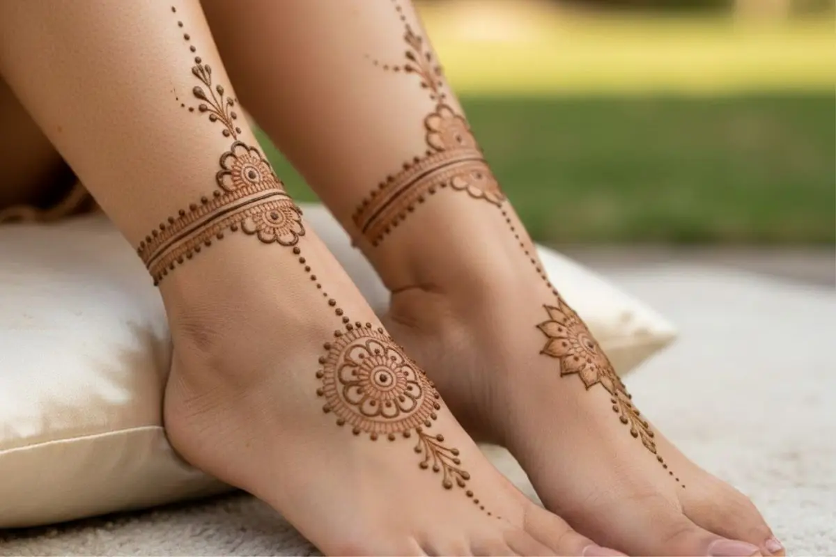simple mehndi for legs