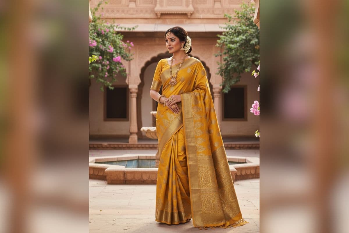 yellow saree