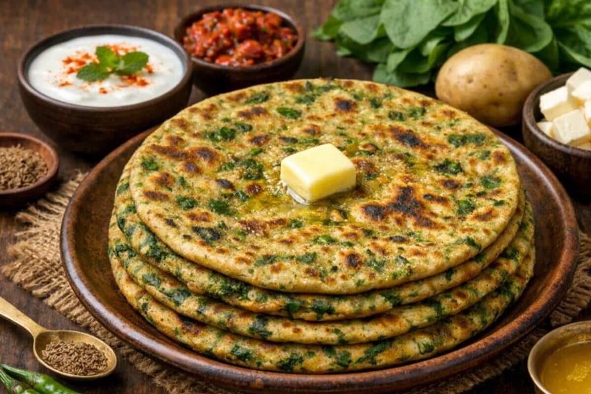 Aloo Palak Paneer Paratha: घरवालों को खिलाना है कुछ खास, बनाएं गरमा-गरम टेस्टी आलू पालक पनीर पराठा