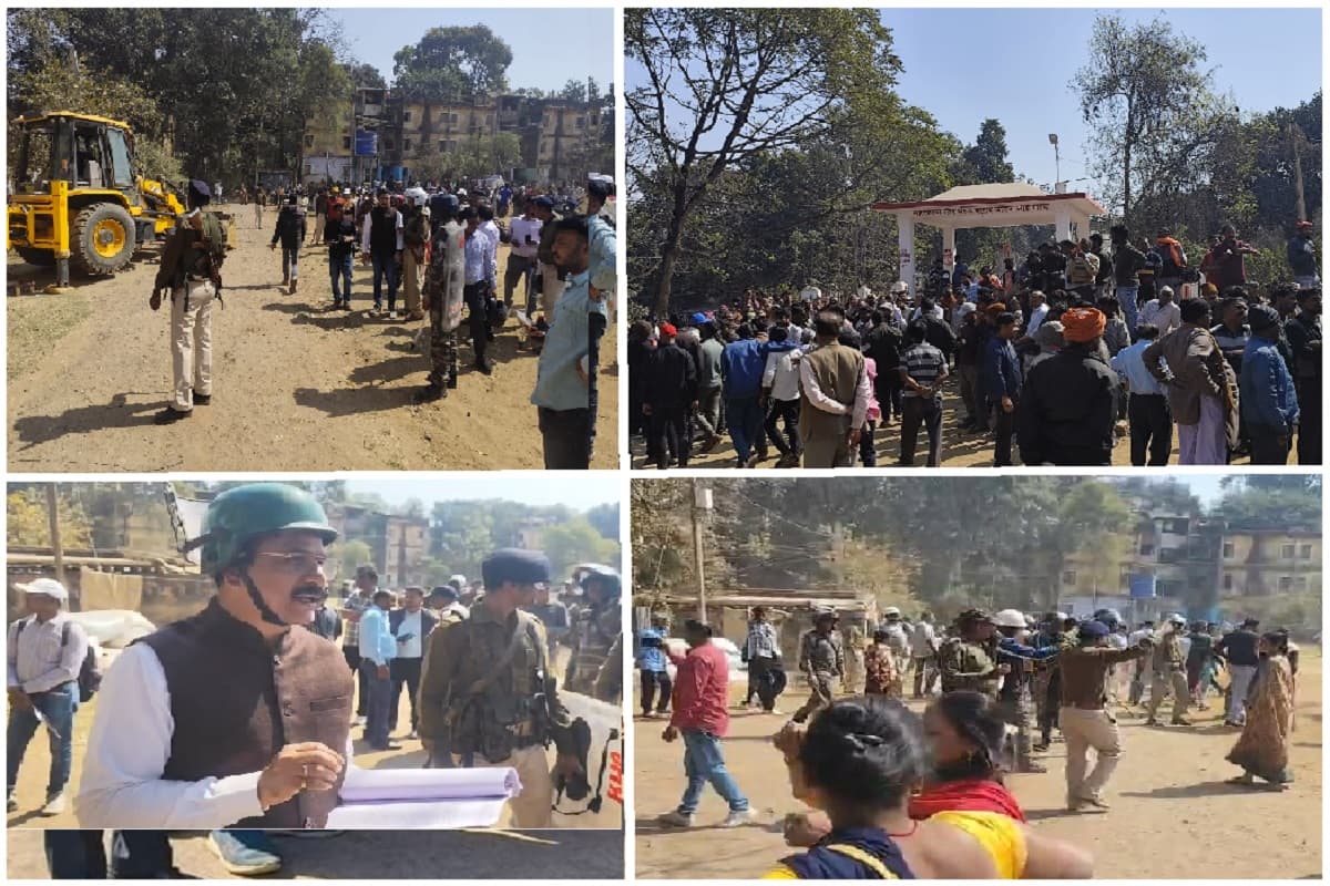 पतरातू में अतिक्रमण पर फिर चला बुलडोजर, प्रशासन का अभियान जारी