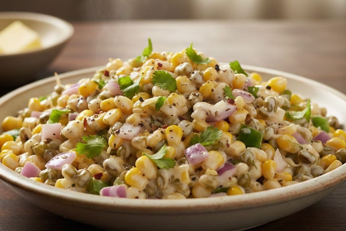 घर पर ट्राई करना है कुछ नया, बनाएं क्रीमी कॉर्न स्प्राउट सलाद 