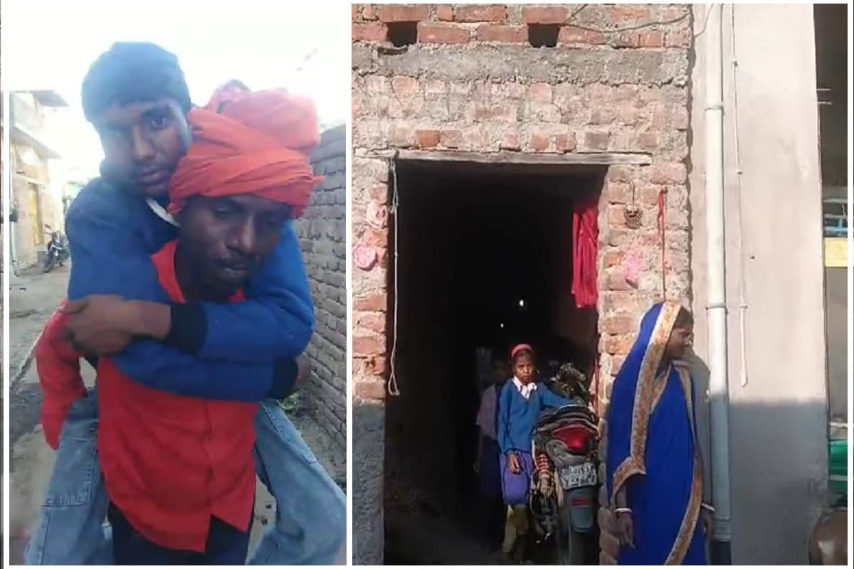 केरेडारी में संघर्ष की मिसाल बने पिता, बेटे को पीठ पर लादकर दिला रहे हैं मैट्रिक की परीक्षा