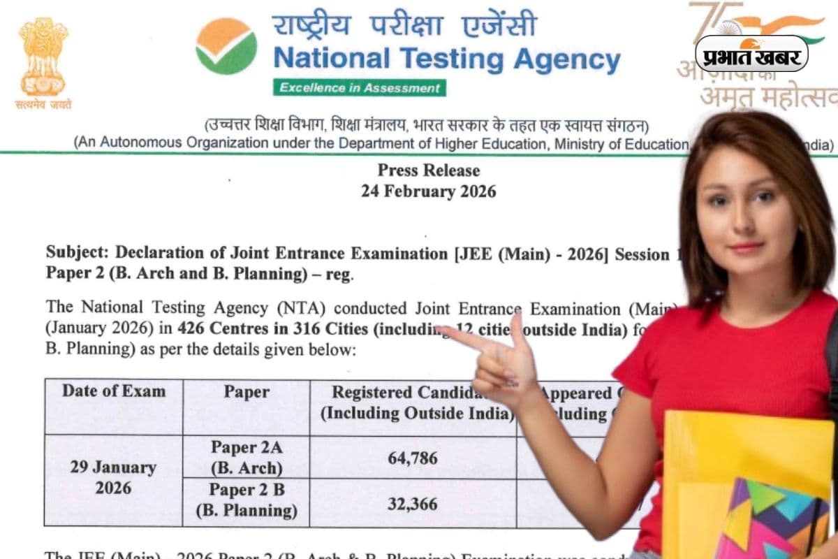 जेईई मेन पेपर 2 का रिजल्ट जारी, देखें Toppers लिस्ट