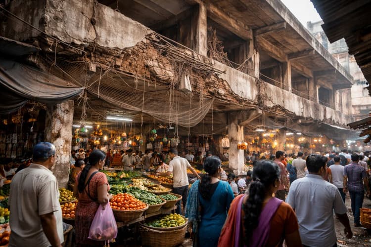जमशेदपुर: परसुडीह हाट पर मंडरा रहा हर पल मौत का साया, बिना भूकंप कांप रहीं छतें