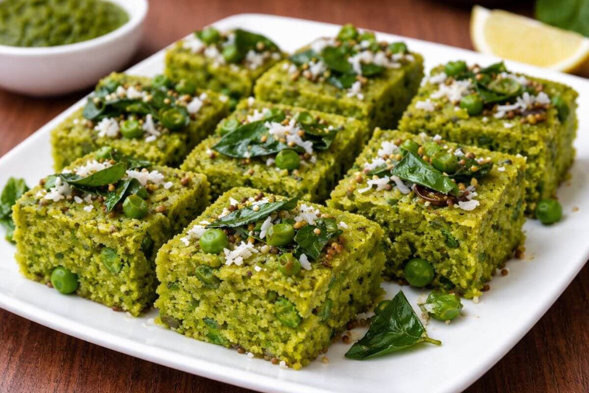 Matar Palak Dhokla