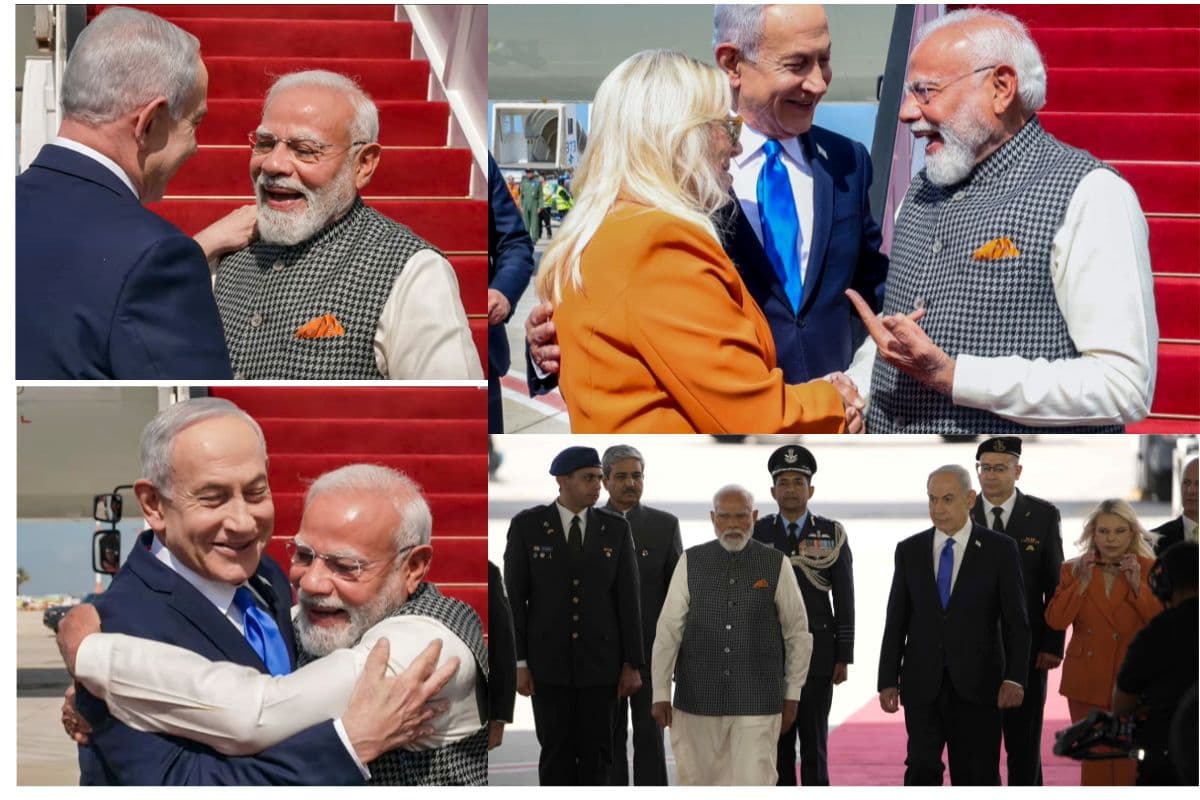 इजरायल पहुंचे पीएम मोदी, नेतन्याहू ने लगाया गले, देखें स्वागत की तस्वीरें