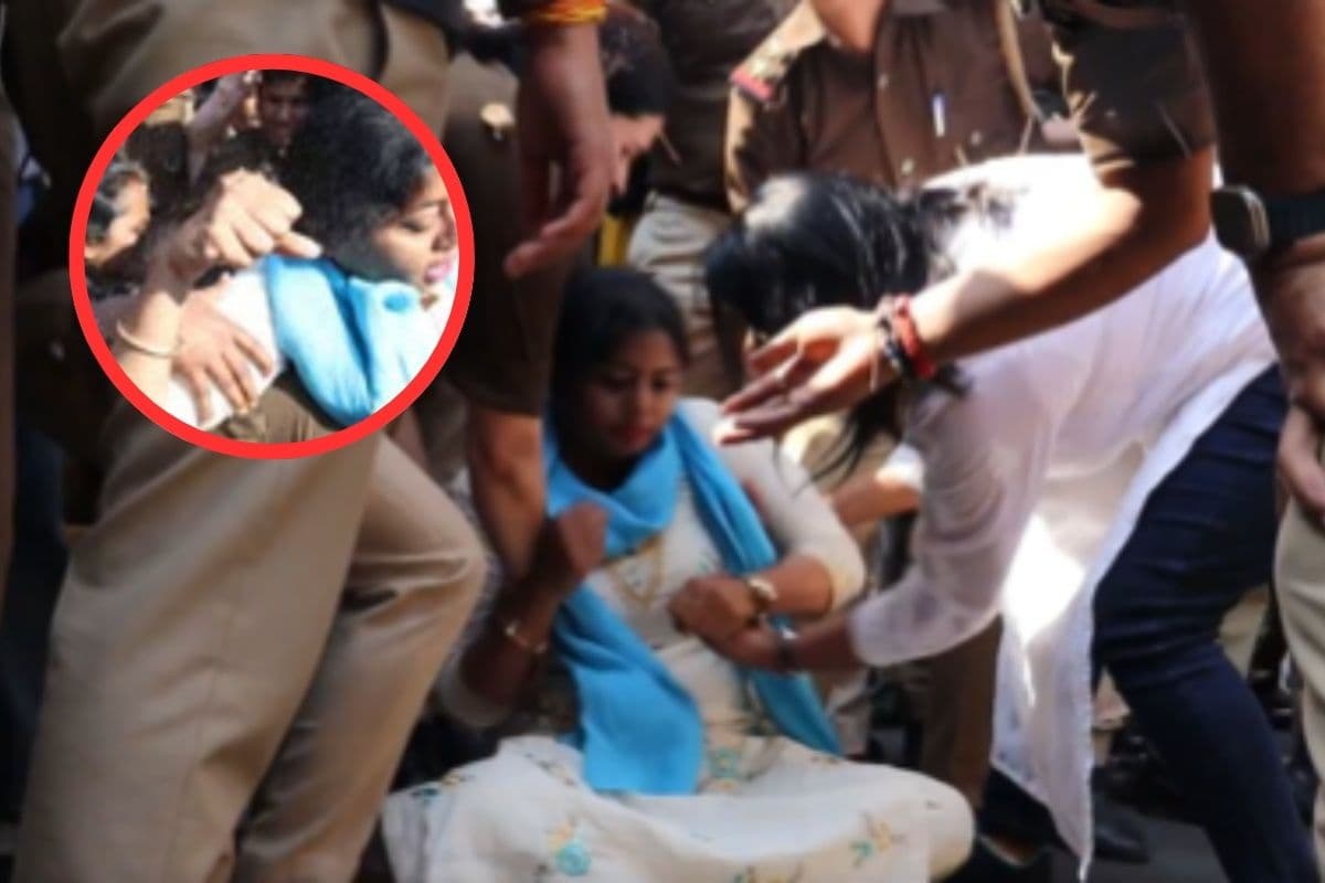 धरनास्थल से ऐसे पल्लवी पटेल को उठाकर ले गई पुलिस, देखें वीडियो