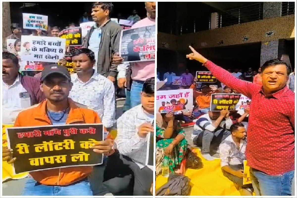 रांची नगर निगम की री-लॉटरी के विरोध में वेंडर मार्केट बंद, दुकानदारों का प्रदर्शन