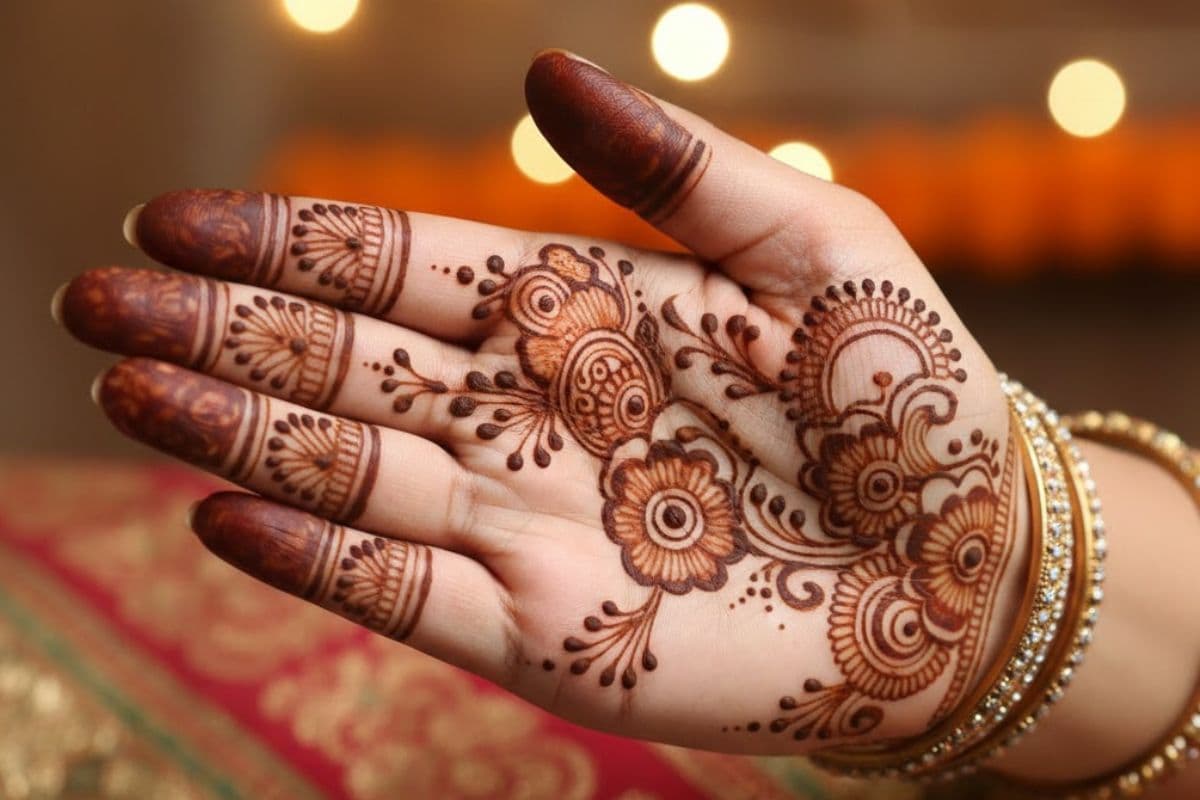 Front Hand Simple Mehndi Design (AI IMAGE)