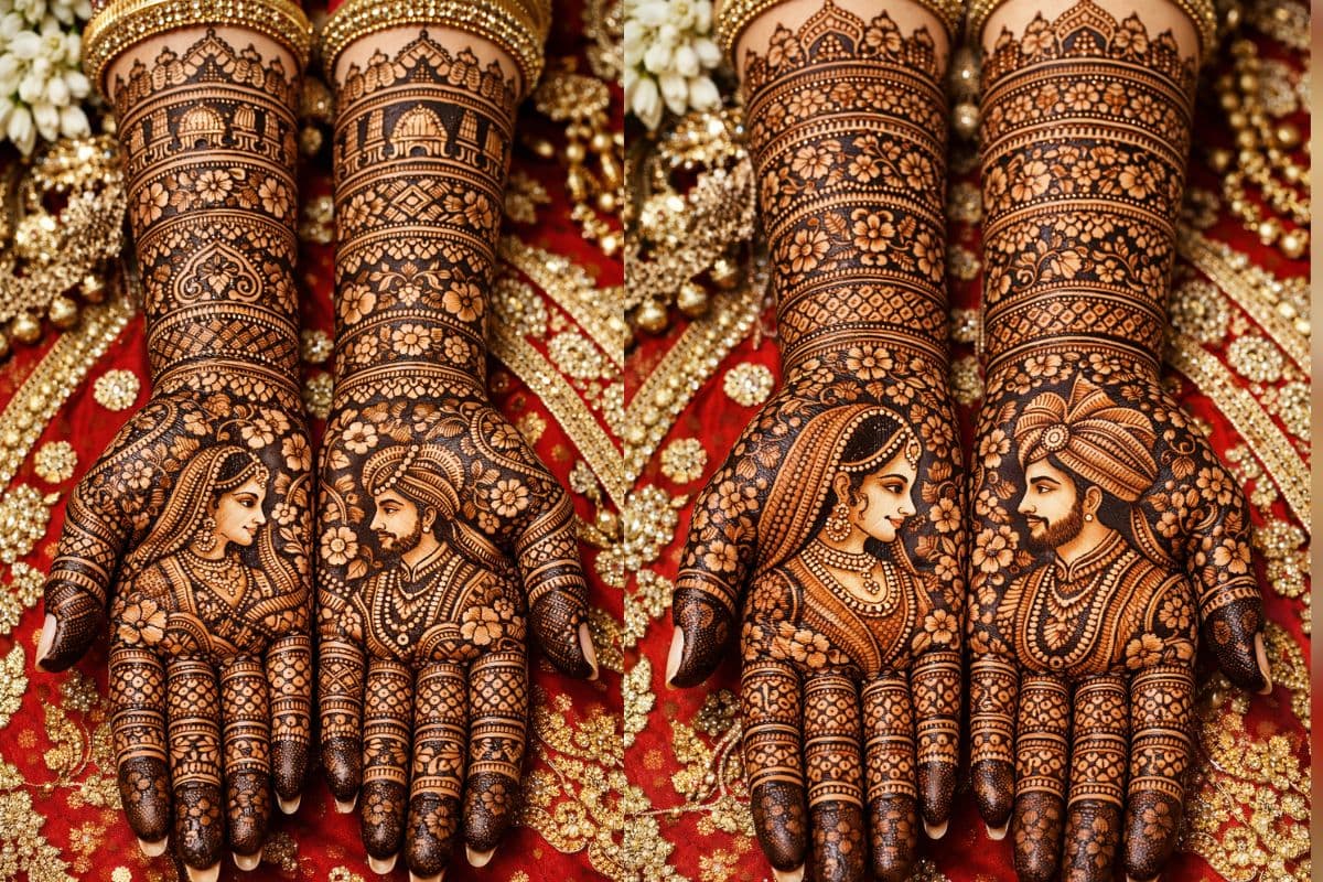dulha dulhan mehndi design
