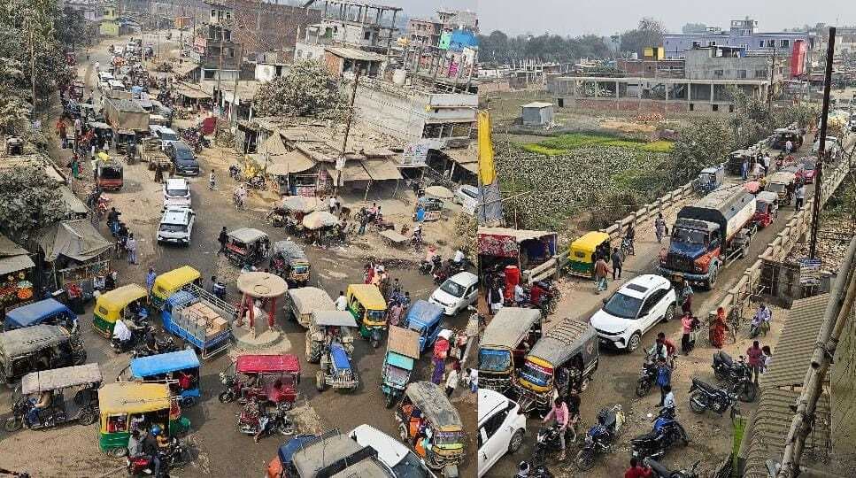 सालमारी बाजार में अतिक्रमण से जाम की समस्या