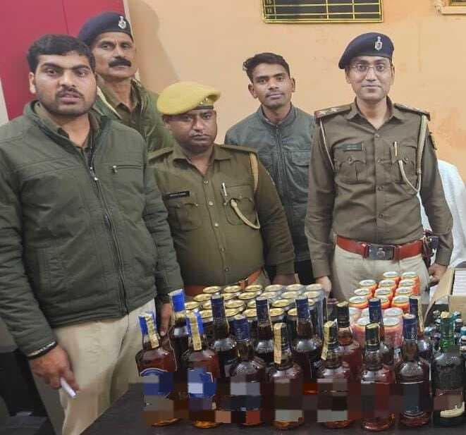 घर से 48 लीटर विदेशी शराब बरामद, महिला गिरफ्तार