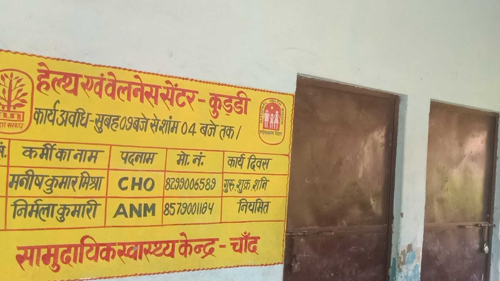 हेल्थ एंड वेलनेस सेंटर कुड्डी पर रहा ताला बंद, मरीज परेशान