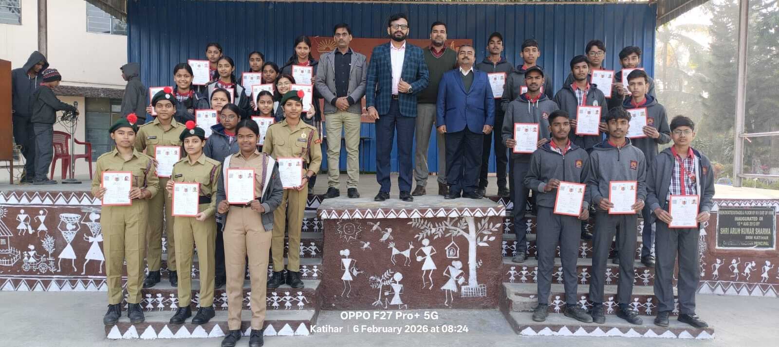 केवी के 36 कैडेट्स को मिला एनसीसी ए प्रमाणपत्र