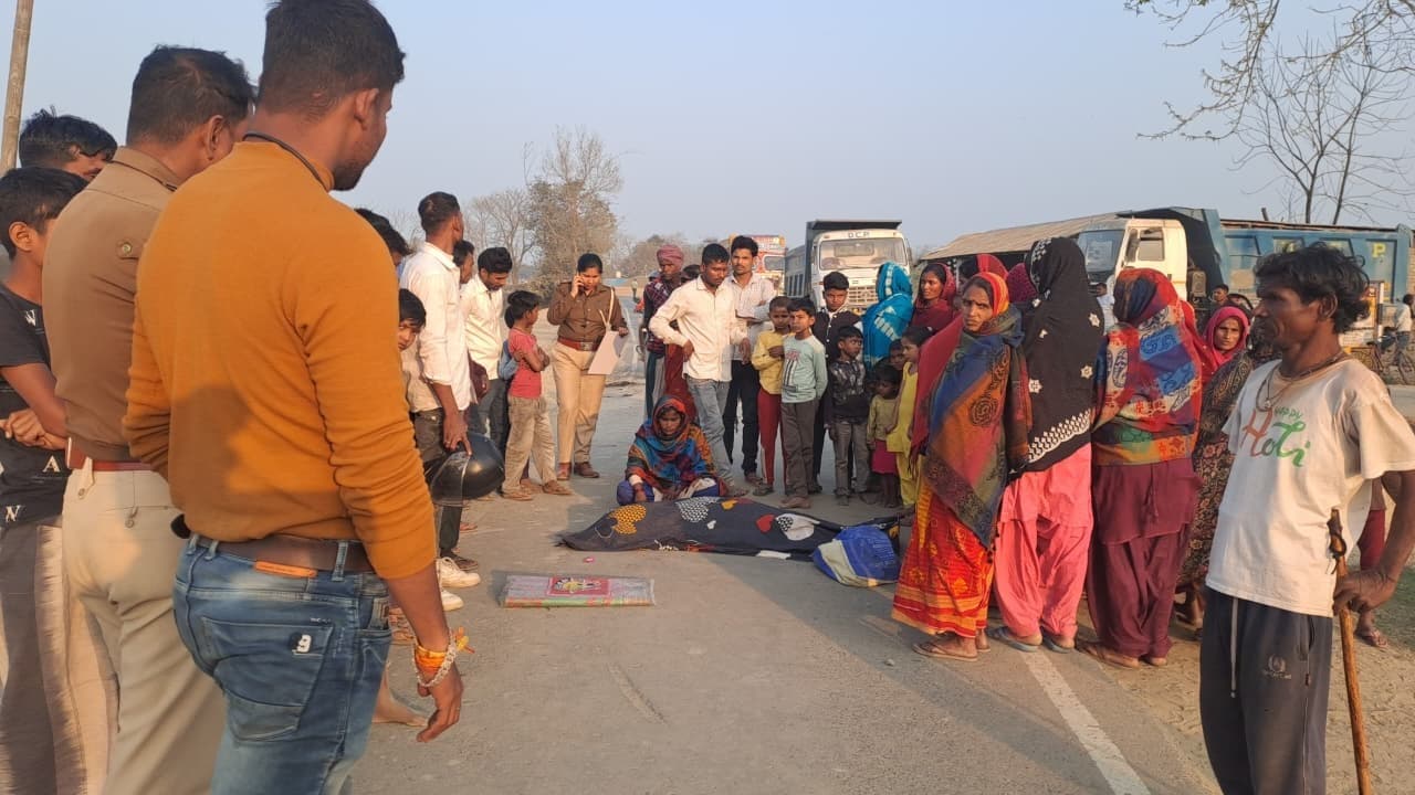 कदवा के हरदा मोड़ के पास महिला को ट्रक ने कुचला, दर्दनाक मौत